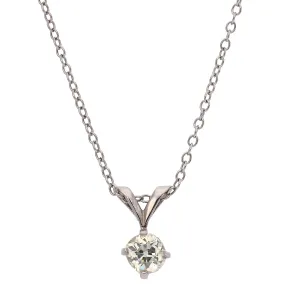 14K White Gold 0.30ct European Cut Diamond Necklace