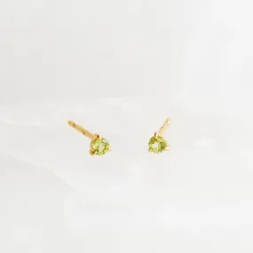 August Birthstone Stud Earrings 14k Gold - Olivine