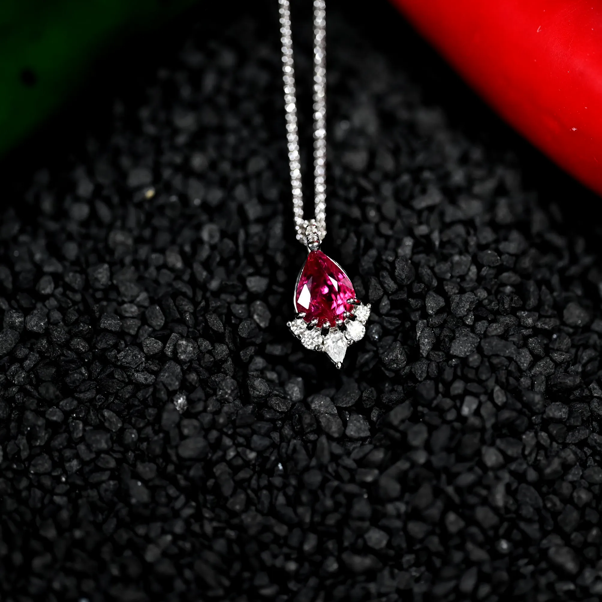 0.99CT RUBY & DIAMOND CUSTOM PENDANT