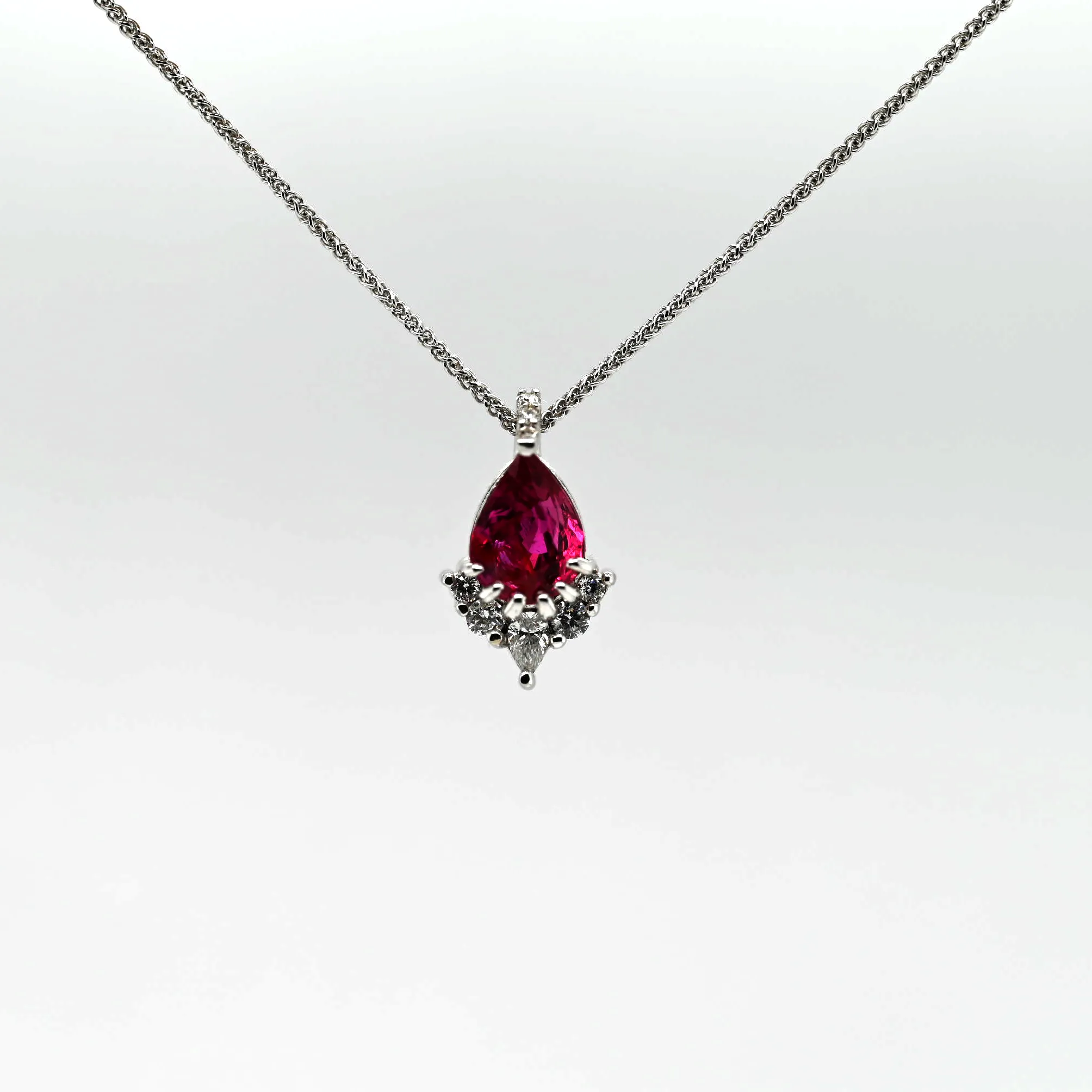 0.99CT RUBY & DIAMOND CUSTOM PENDANT