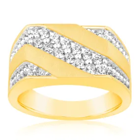 1 Carat Luminesce Lab Grown Diamond Gents Ring in 9ct Yellow Gold