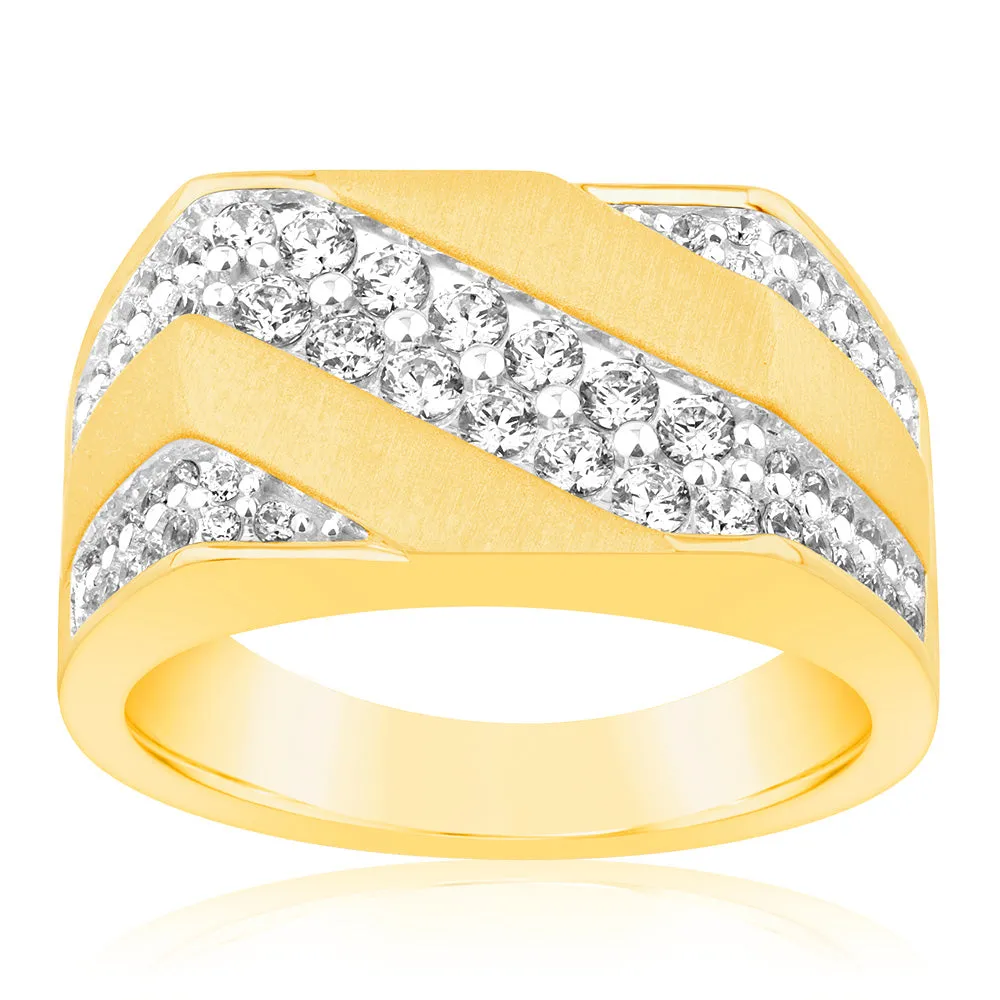 1 Carat Luminesce Lab Grown Diamond Gents Ring in 9ct Yellow Gold