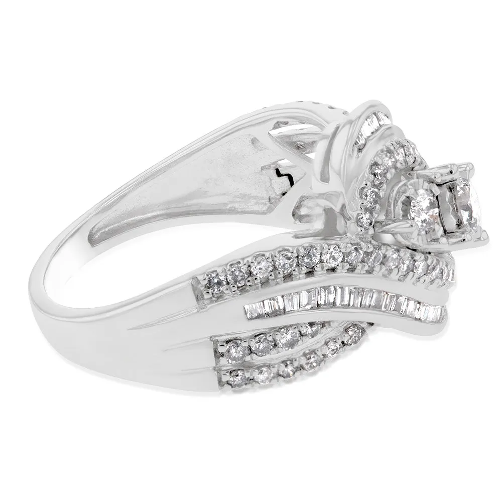 10ct White Gold 1 Carat Diamond Ring