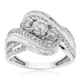 10ct White Gold 1 Carat Diamond Ring