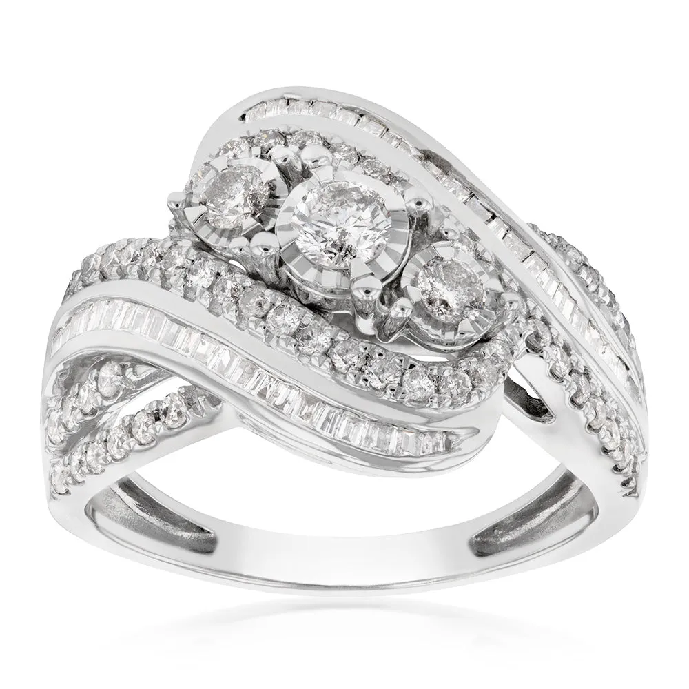 10ct White Gold 1 Carat Diamond Ring