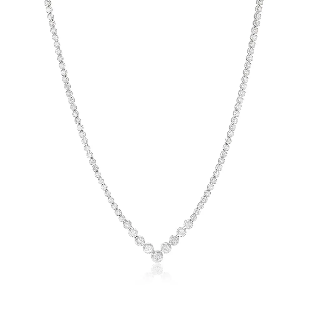 10ct White Gold 3 Carat Diamond On 45cm Chain