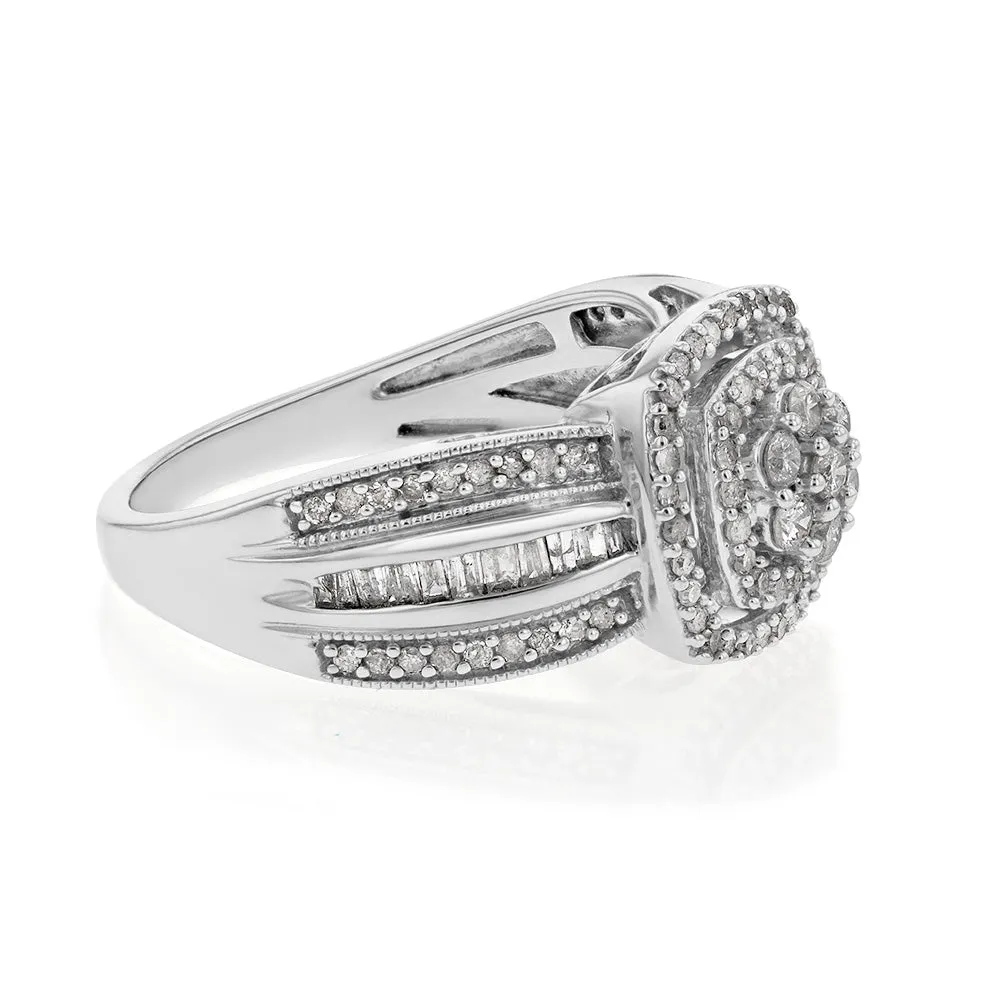 10ct White Gold 3/4 Carat Diamond Ring