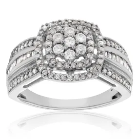 10ct White Gold 3/4 Carat Diamond Ring