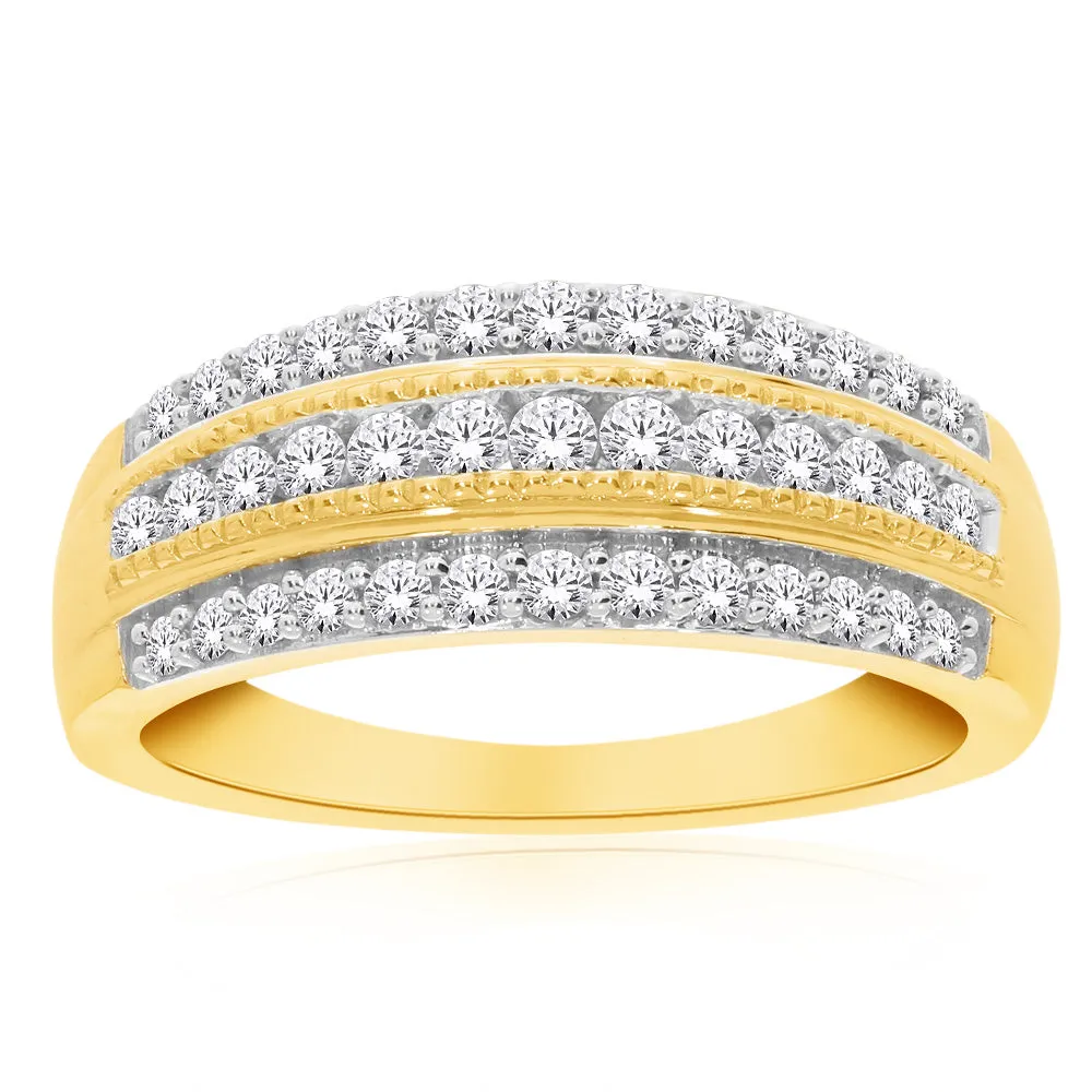 10ct Yellow Gold 1/2 Carat Diamond Ring