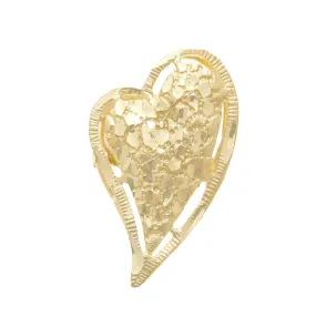 10K GOLD HEART NUGGET RING 6.9G