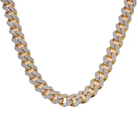 10K HOLLOW YELLOW GOLD 14.5MM DIAMOND CUT CUBAN LINK CHAIN