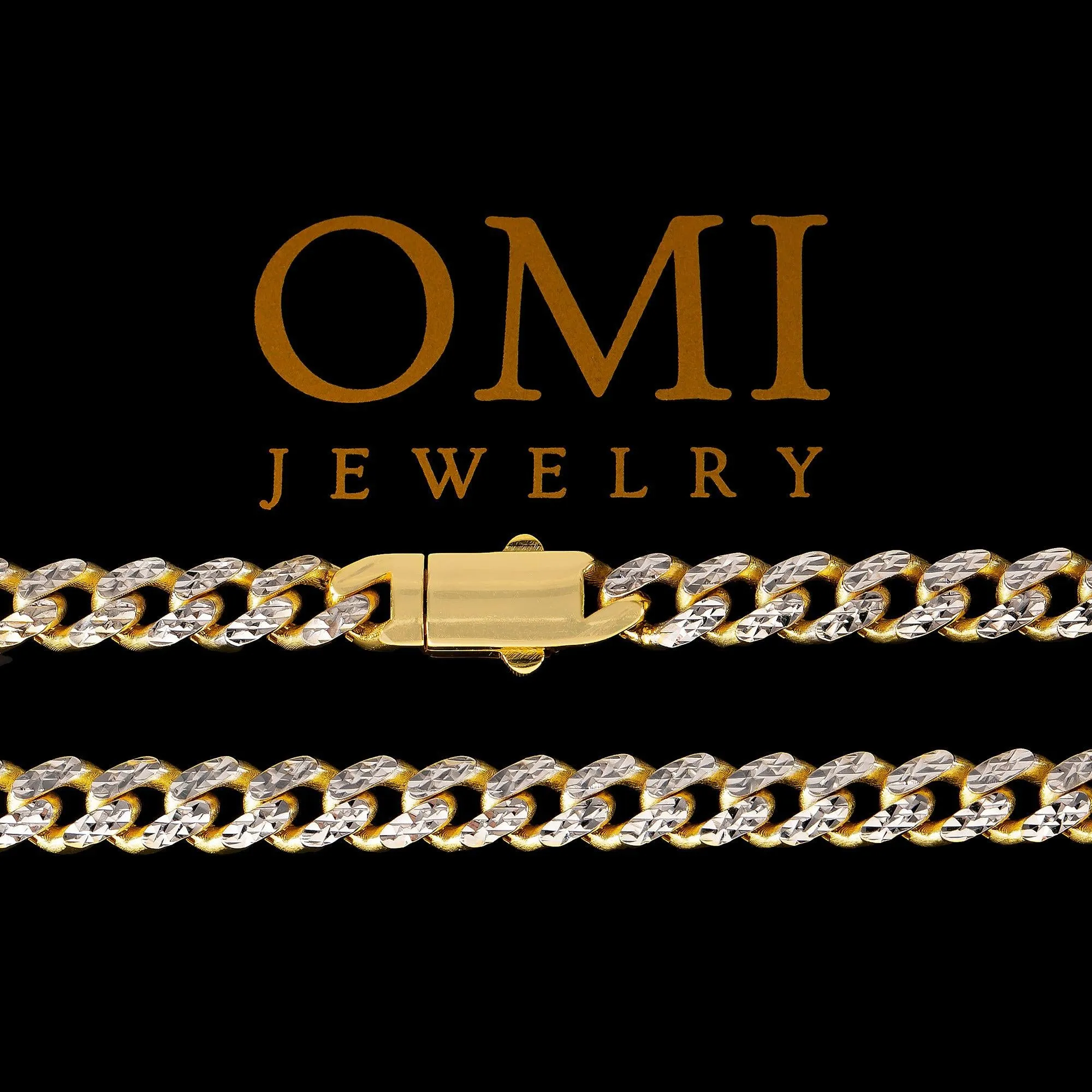 10K HOLLOW YELLOW GOLD DIAMOND CUT CUBAN LINK CHAIN