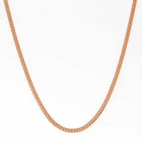 10k Rose Gold 3mm Solid Cuban Chain Available In Sizes 18"-26"