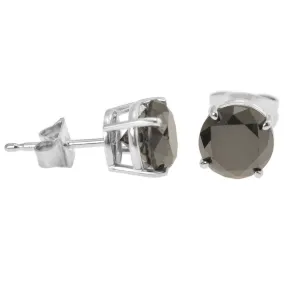 10K White Gold 5/8 CTW Rd Black Diamond Stud Earrings