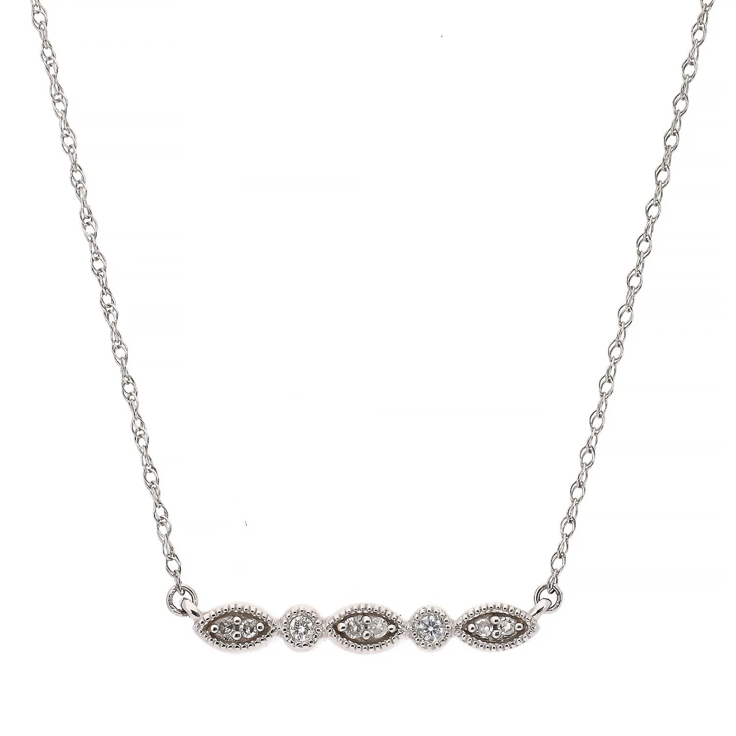 10K White Gold Diamond Necklace