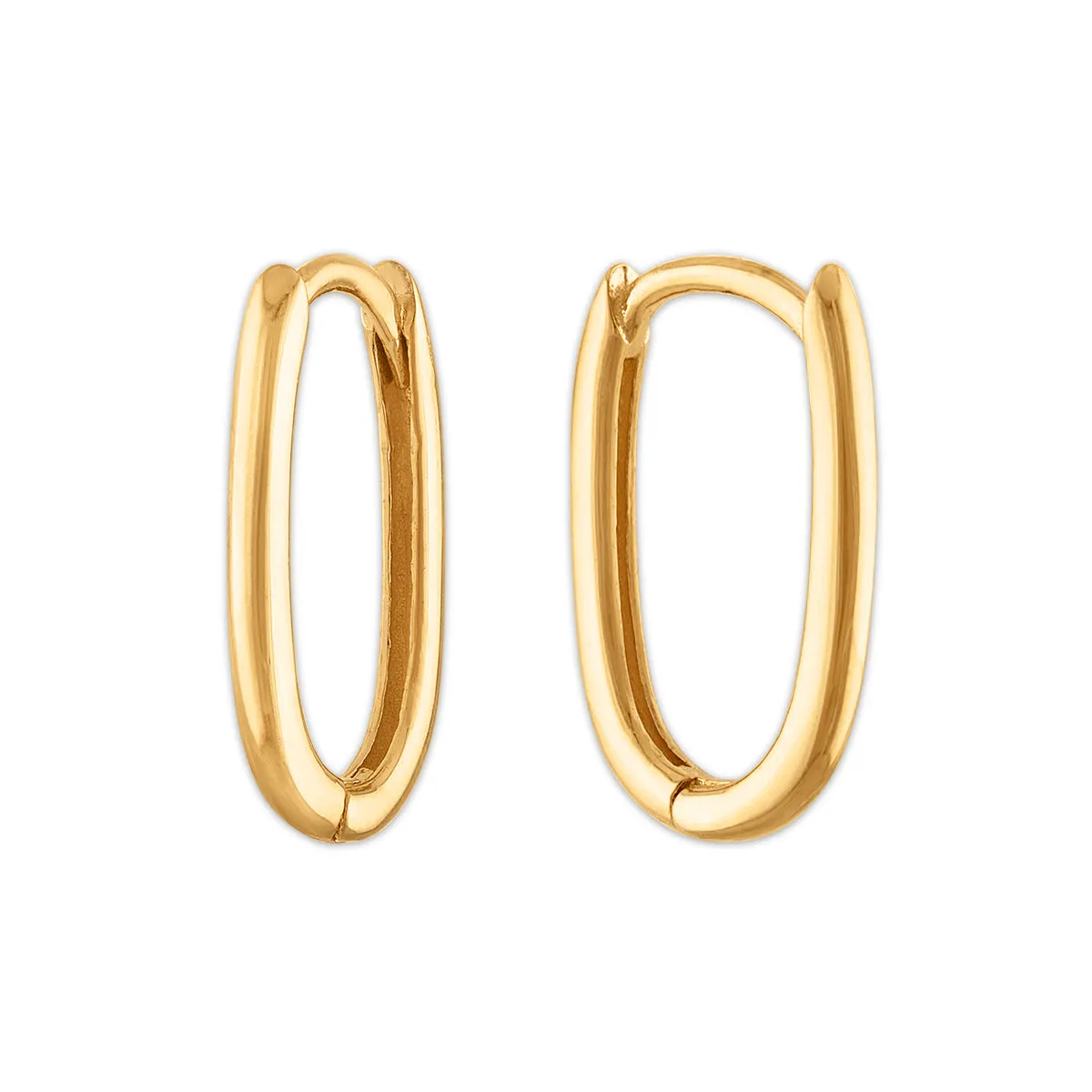 10KT Gold Elongated Hoop Earrings