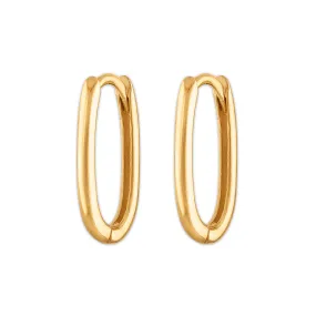 10KT Gold Elongated Hoop Earrings