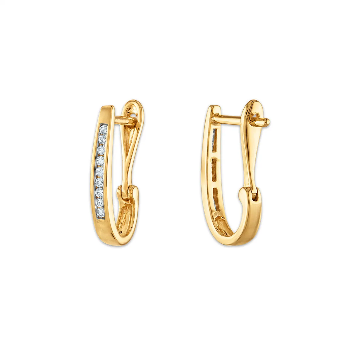 1/10 CTW Diamond Hoop Earrings in 10KT Yellow Gold