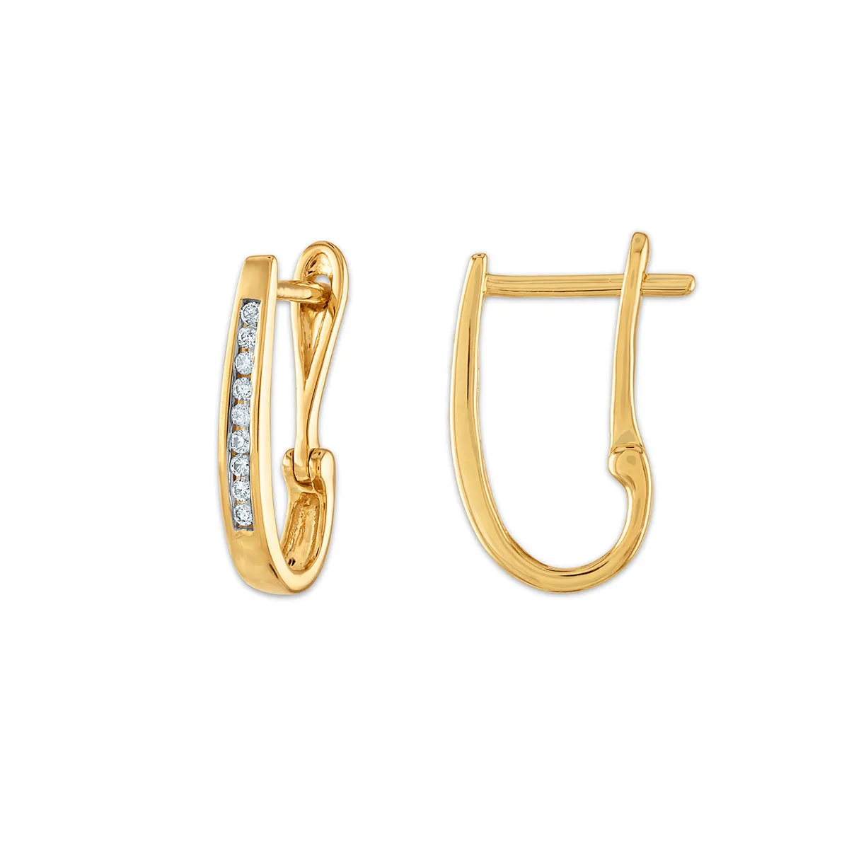 1/10 CTW Diamond Hoop Earrings in 10KT Yellow Gold