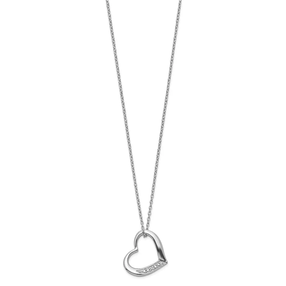 1/100 CTW Diamond Heart 18-inch Necklace in Sterling Silver