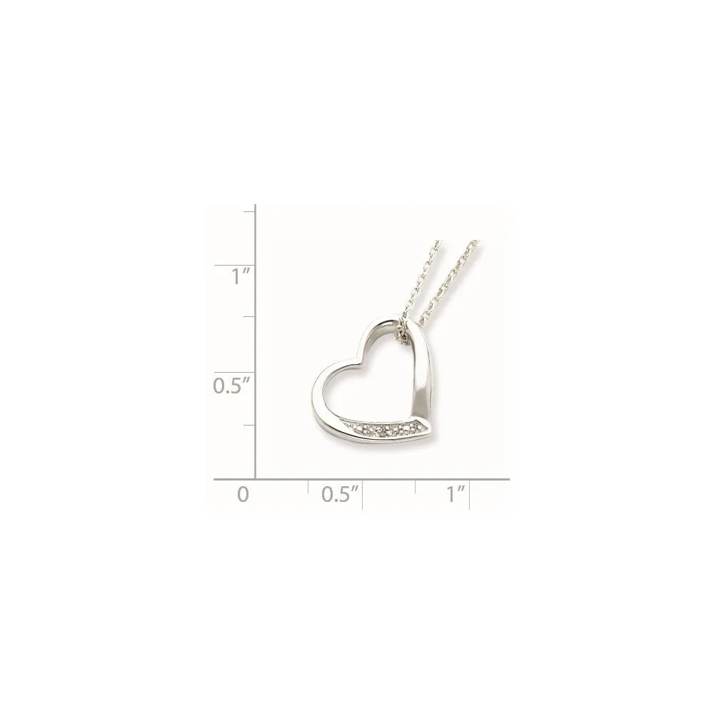 1/100 CTW Diamond Heart 18-inch Necklace in Sterling Silver