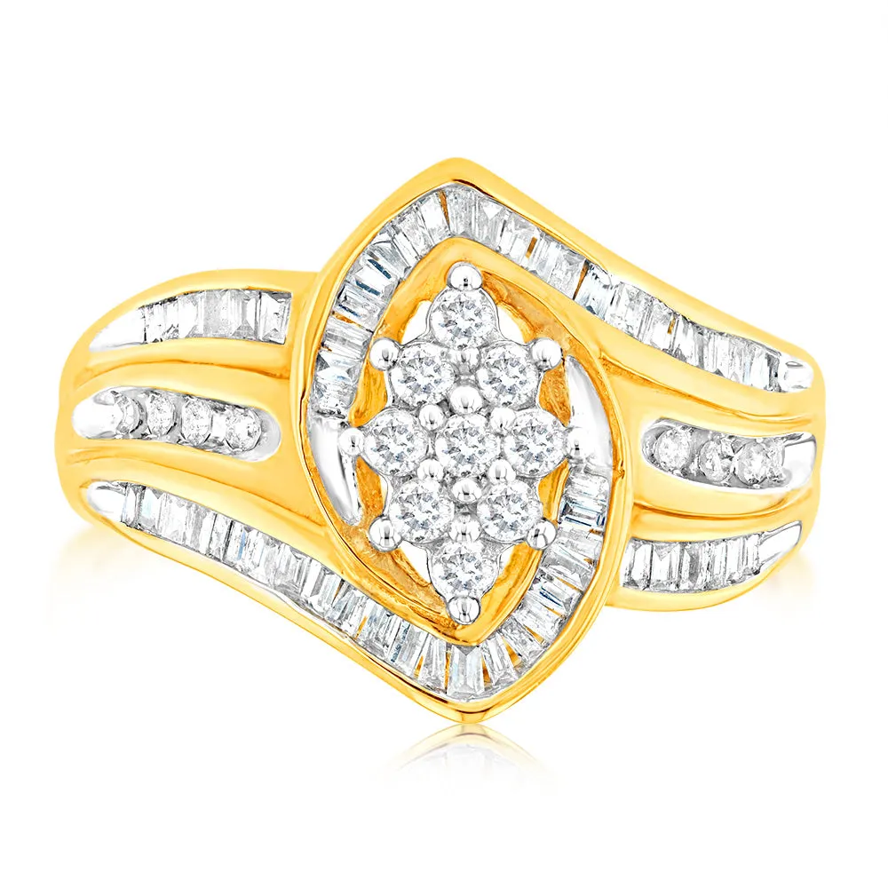 1/2 Carat Diamond Ring in 10ct Yellow Gold