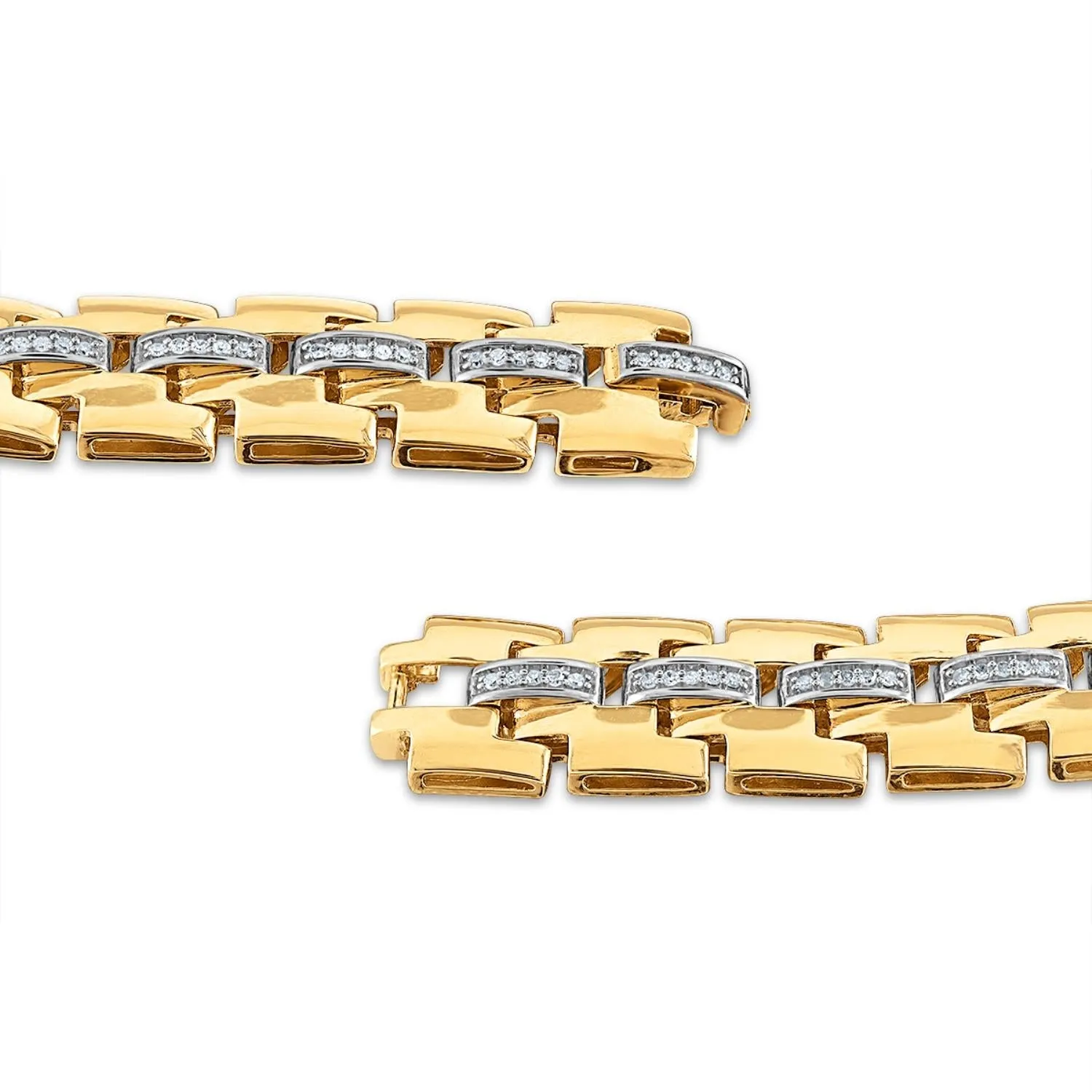 1/2 CTW Diamond Fashion 8.5-inch Bracelet in Gold Plated Sterling Silver