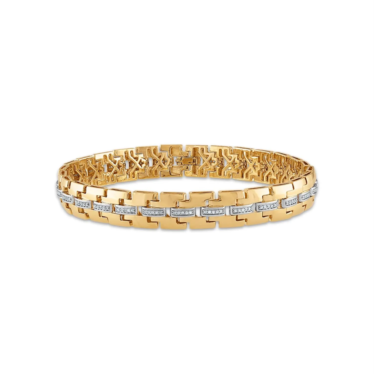 1/2 CTW Diamond Fashion 8.5-inch Bracelet in Gold Plated Sterling Silver