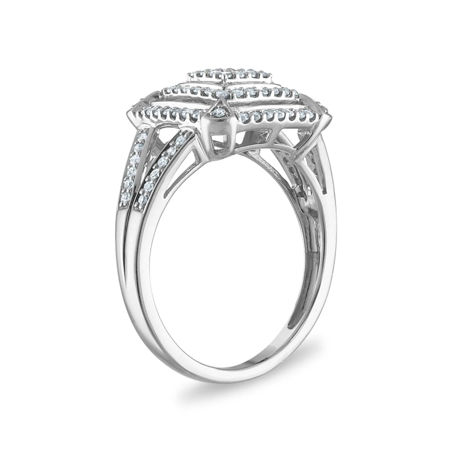 1/2 CTW Diamond Fashion Ring in Rhodium Plated Sterling Silver