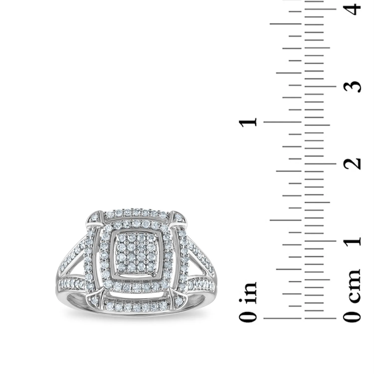 1/2 CTW Diamond Fashion Ring in Rhodium Plated Sterling Silver