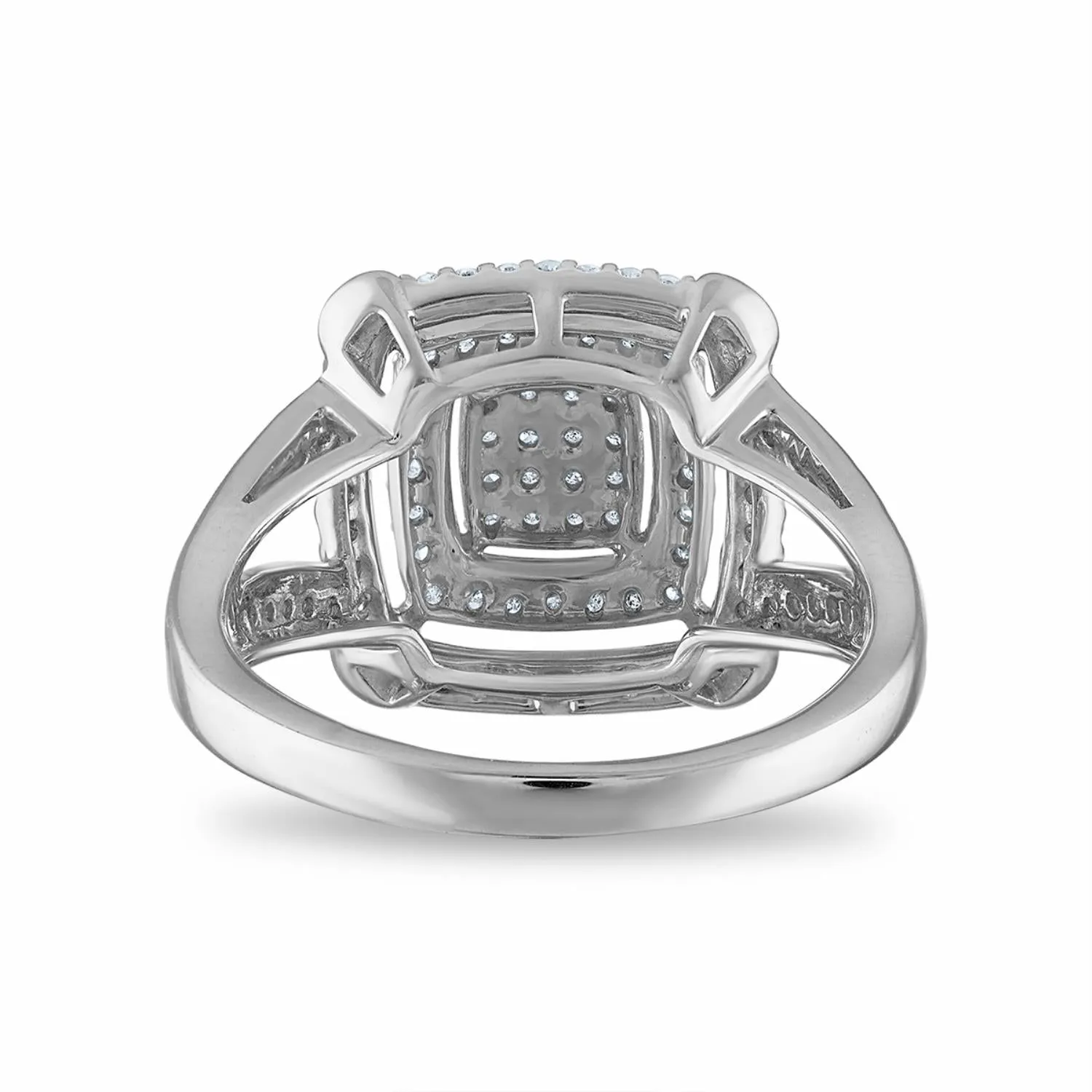 1/2 CTW Diamond Fashion Ring in Rhodium Plated Sterling Silver