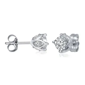 1/2 CTW Diamond Solitaire Illusion Set Stud Earrings in 10KT White Gold