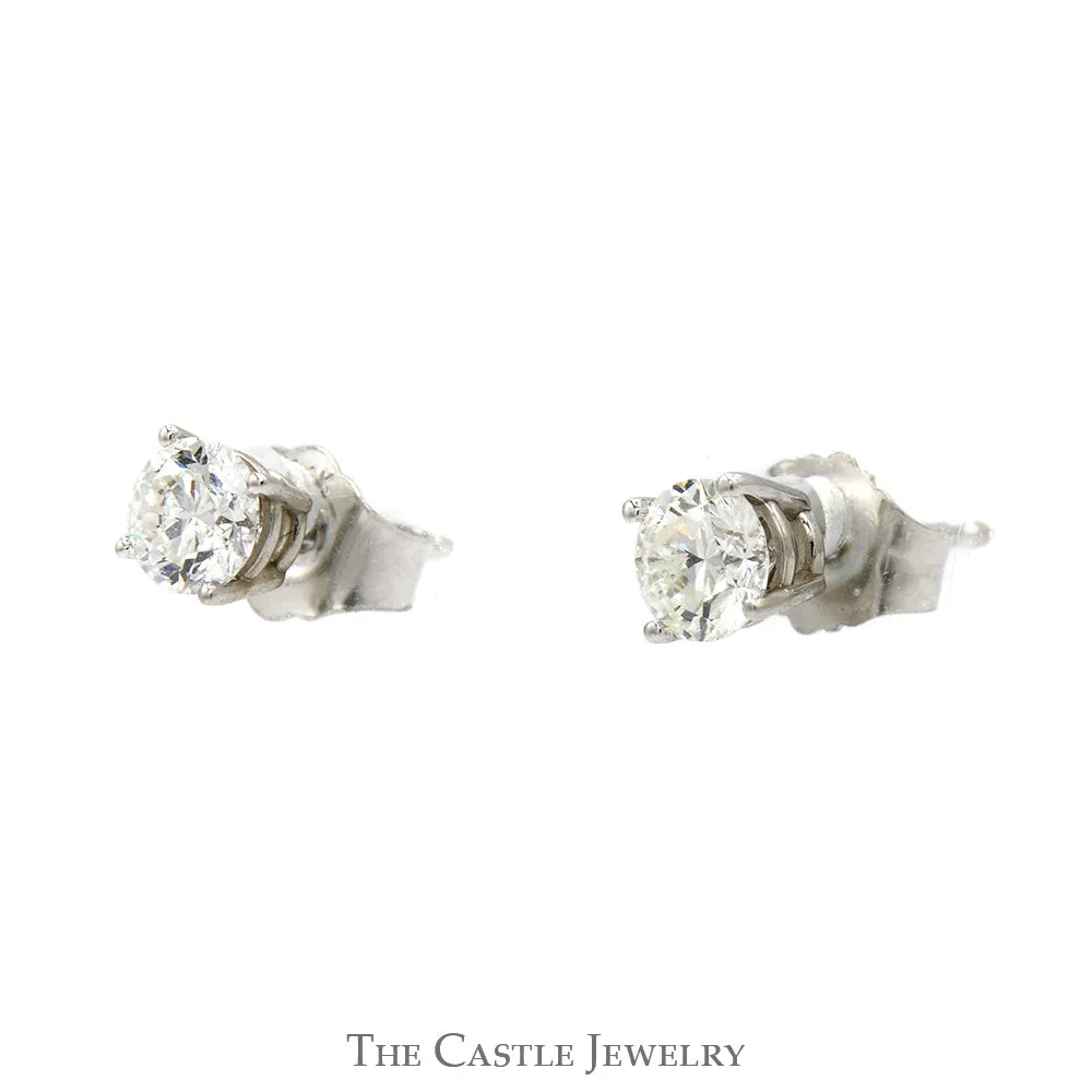 1/2cttw Round Diamond Stud Earrings in 14k White Gold