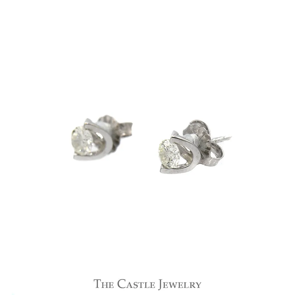 1/2cttw Tension Set Diamond Stud Earrings in 14k White Gold