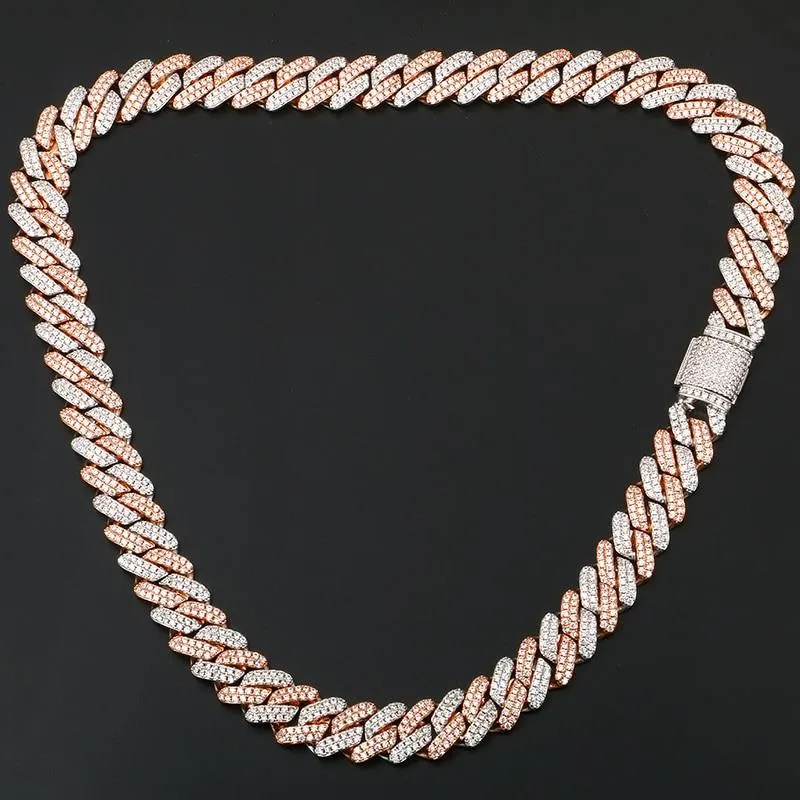 12mm Micro Pave CZ Cuban Link Chains Necklaces