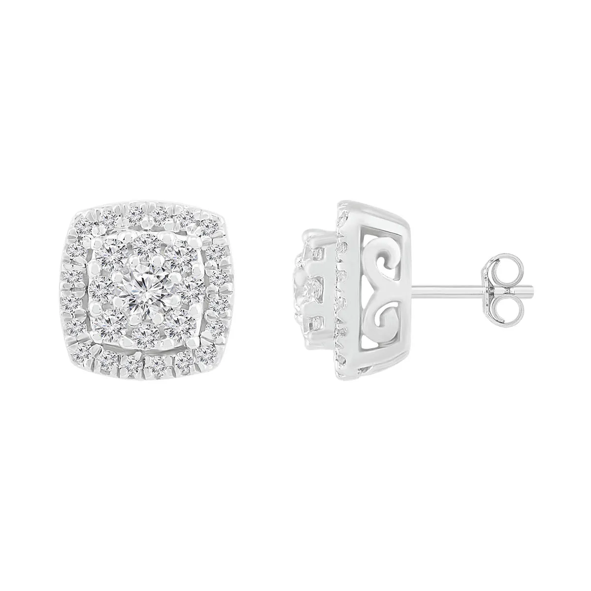 1/3 CTW Diamond Fashion Stud Earrings in 10KT White Gold