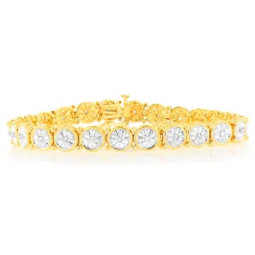 1/4 Carat Diamond Bracelet in Gold Plated Silver