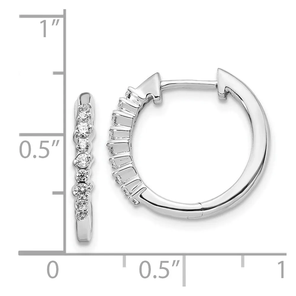 1/4 CTW Diamond Hoop Earrings in 14KT White Gold