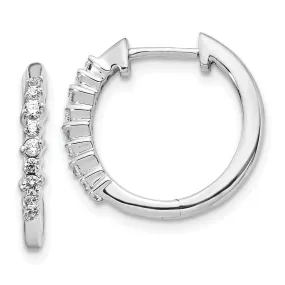 1/4 CTW Diamond Hoop Earrings in 14KT White Gold