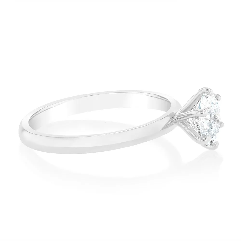 14ct White Gold Solitaire Ring with 1.00 Carat HJ P1/3 Diamond