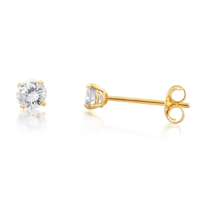 14ct Yellow Gold 1/4 Carat Diamond Stud Earrings