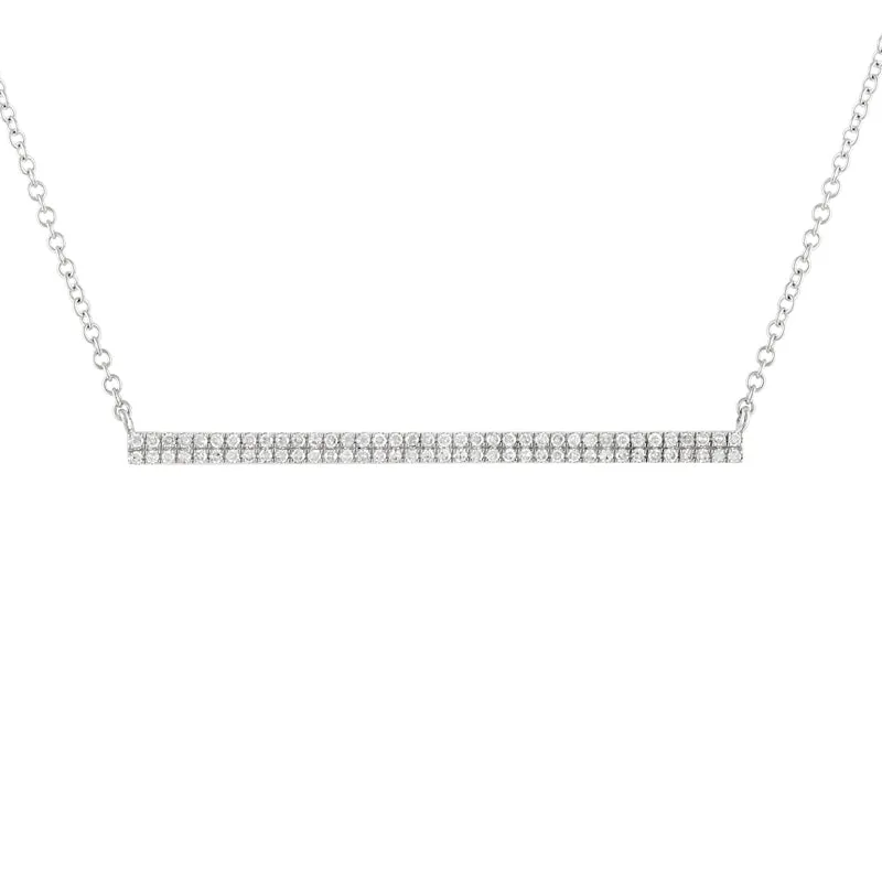 14k 0.18 Carat Diamond Bar Necklace, Available in White, Rose and Yellow Gold