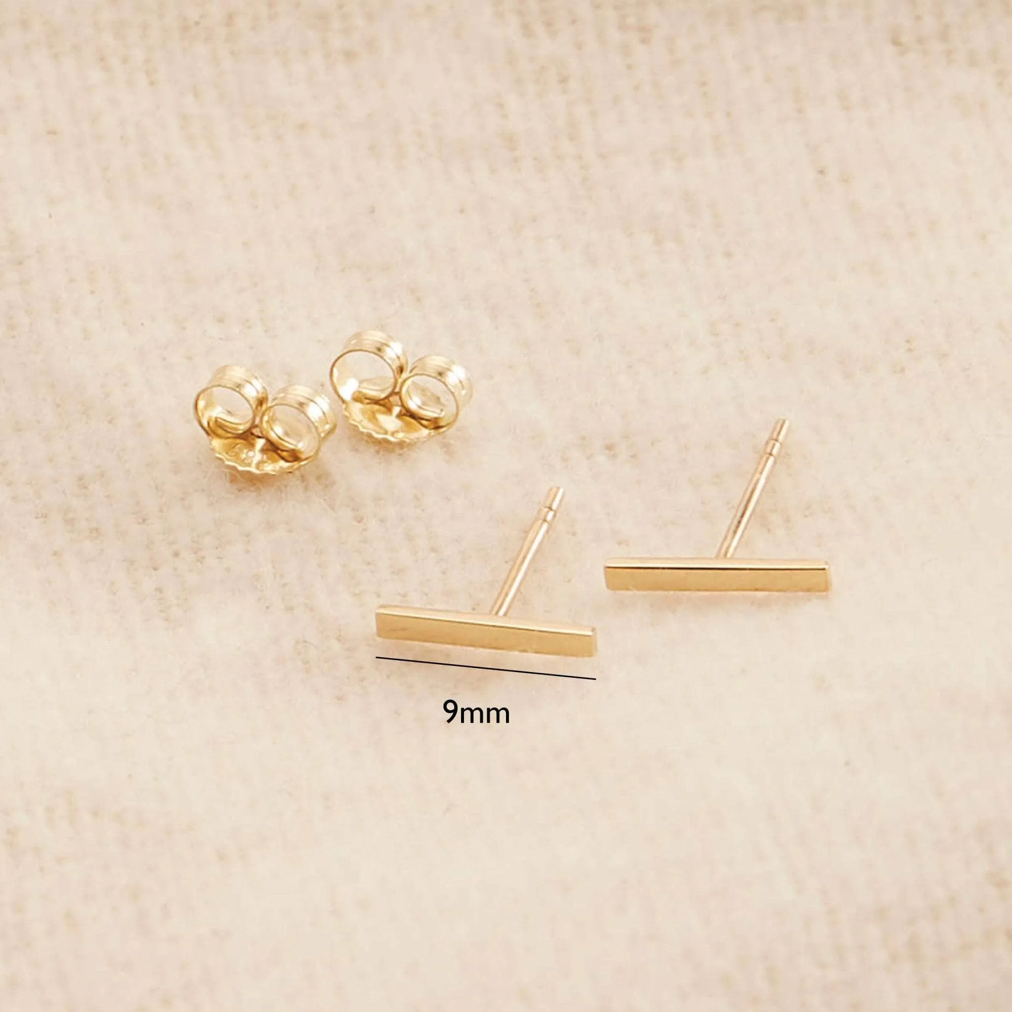 14k Gold Bar Earrings