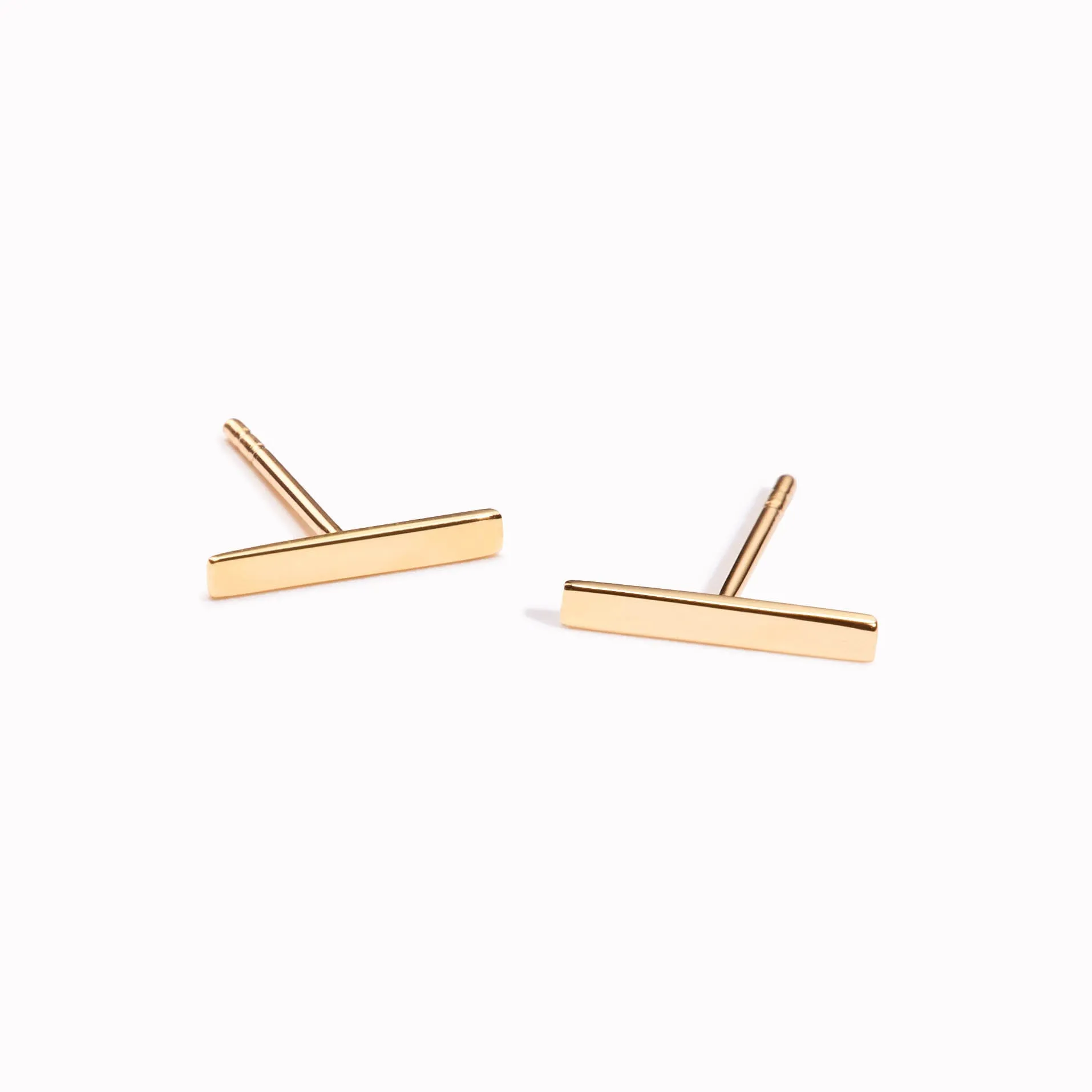 14k Gold Bar Earrings