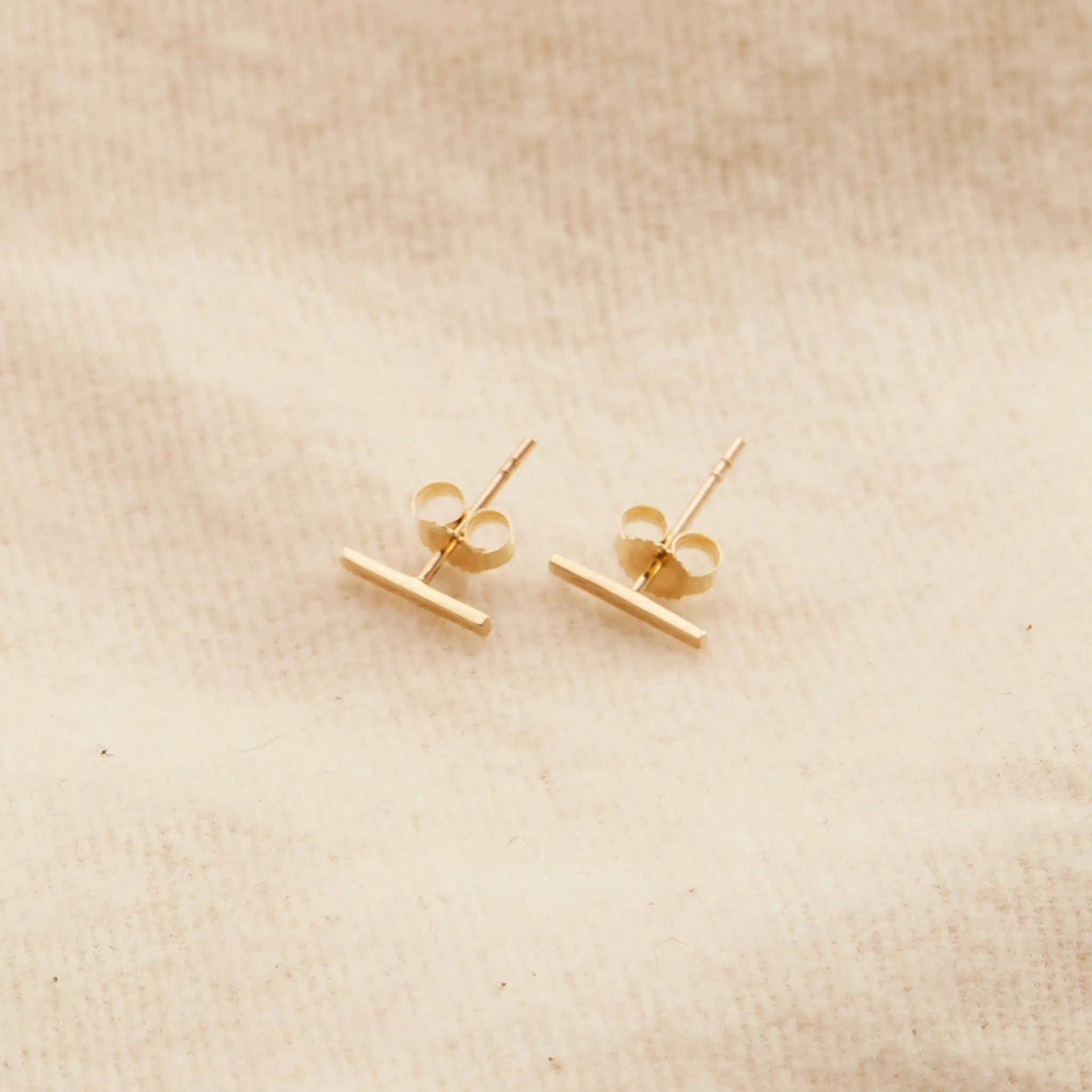 14k Gold Bar Earrings