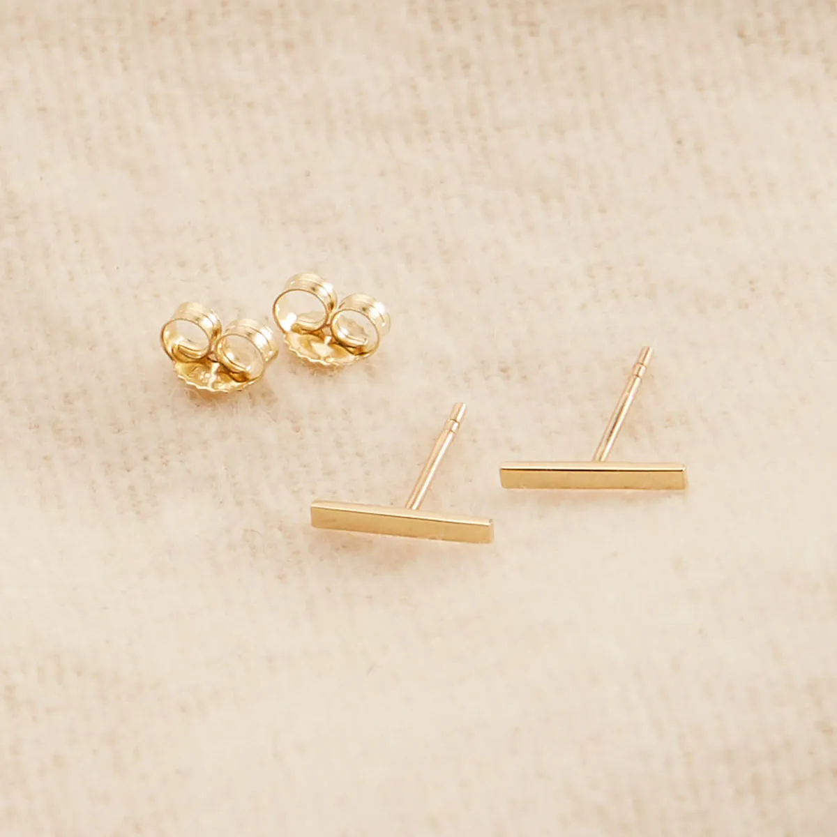 14k Gold Bar Earrings