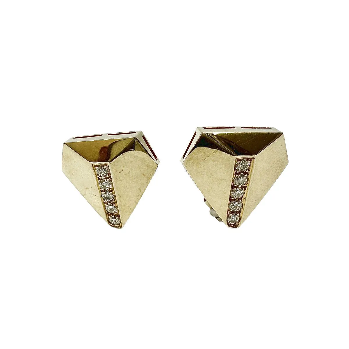 14K Gold Earrings with 10 Diamonds