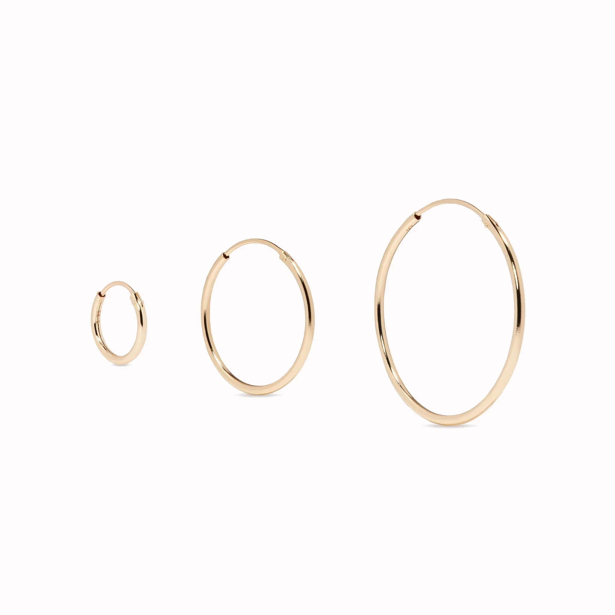 14k Gold Hoop Earrings Set