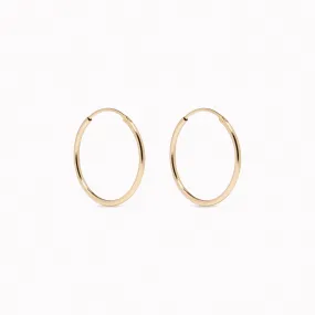 14k Gold Hoops 18mm - Sonia