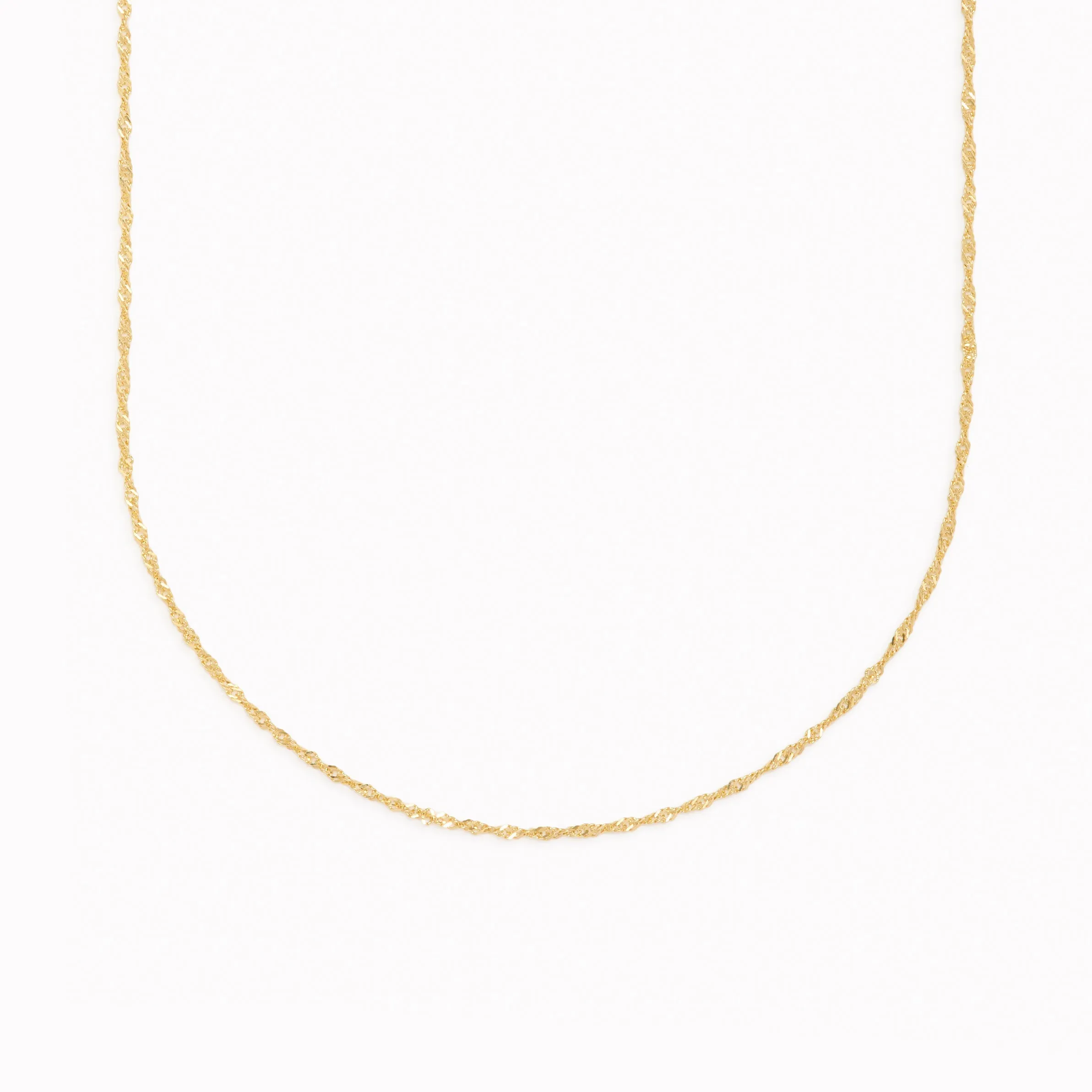 14k Gold Singapore Chain Necklace - Saskia